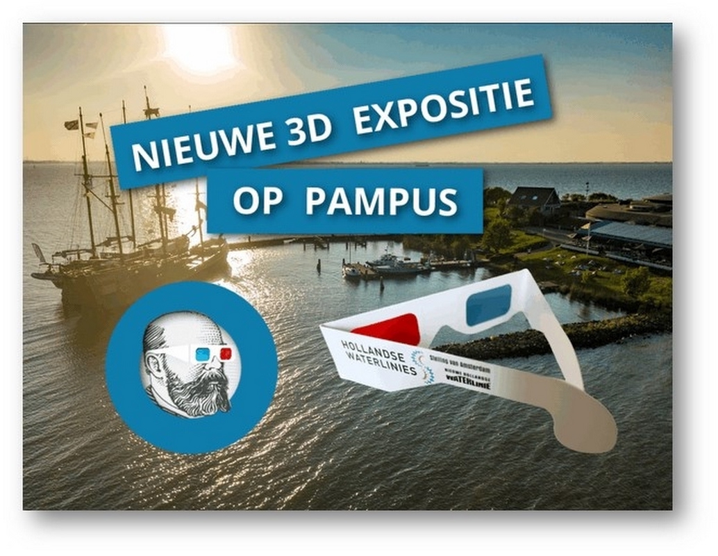 3D expositie Hollandse Waterlinies op Pampus.